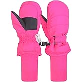 XTACER Kids Ski Snow Mittens Gloves Snowboard Winter Warm Cold Weather Gloves for Boys Girls Children