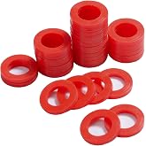 CPWUFIYD Outdoor Garden Hose Silicone Washer Gasket, 40Pcs Red O-Rings Silicone Washer Gasket Combo Pack for 3/4 Inch Garden Hose and Water Faucet