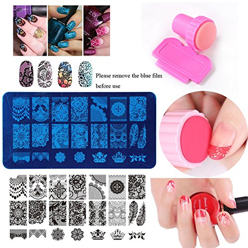LoveOurHome Nail Art Tools Equipment Nail Stamping Templates Plate Rhinestones Decorations Dotting Pen Sticker Decal Manicure Kits - Thumbnail 3