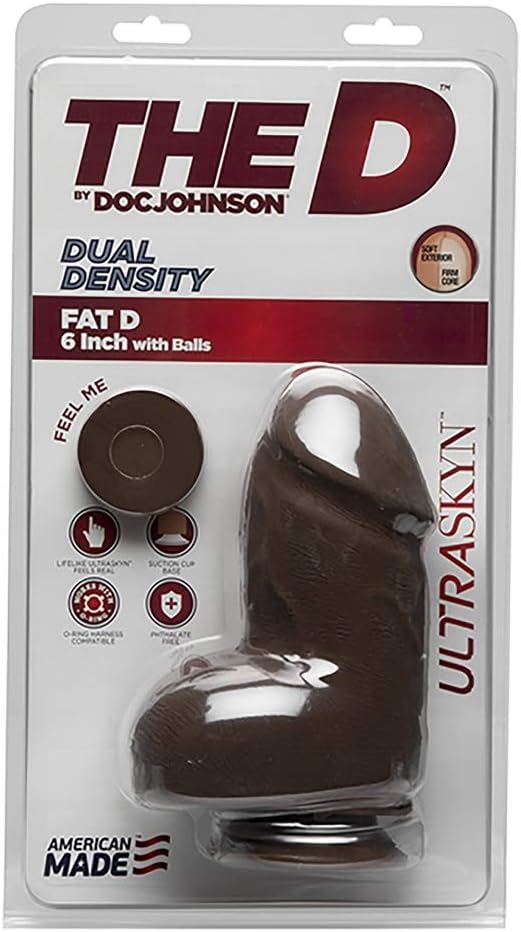 Doc Johnson Fat D 6 in w Balls Ultraskyn Dildos, 800 g, Brown - Image 3