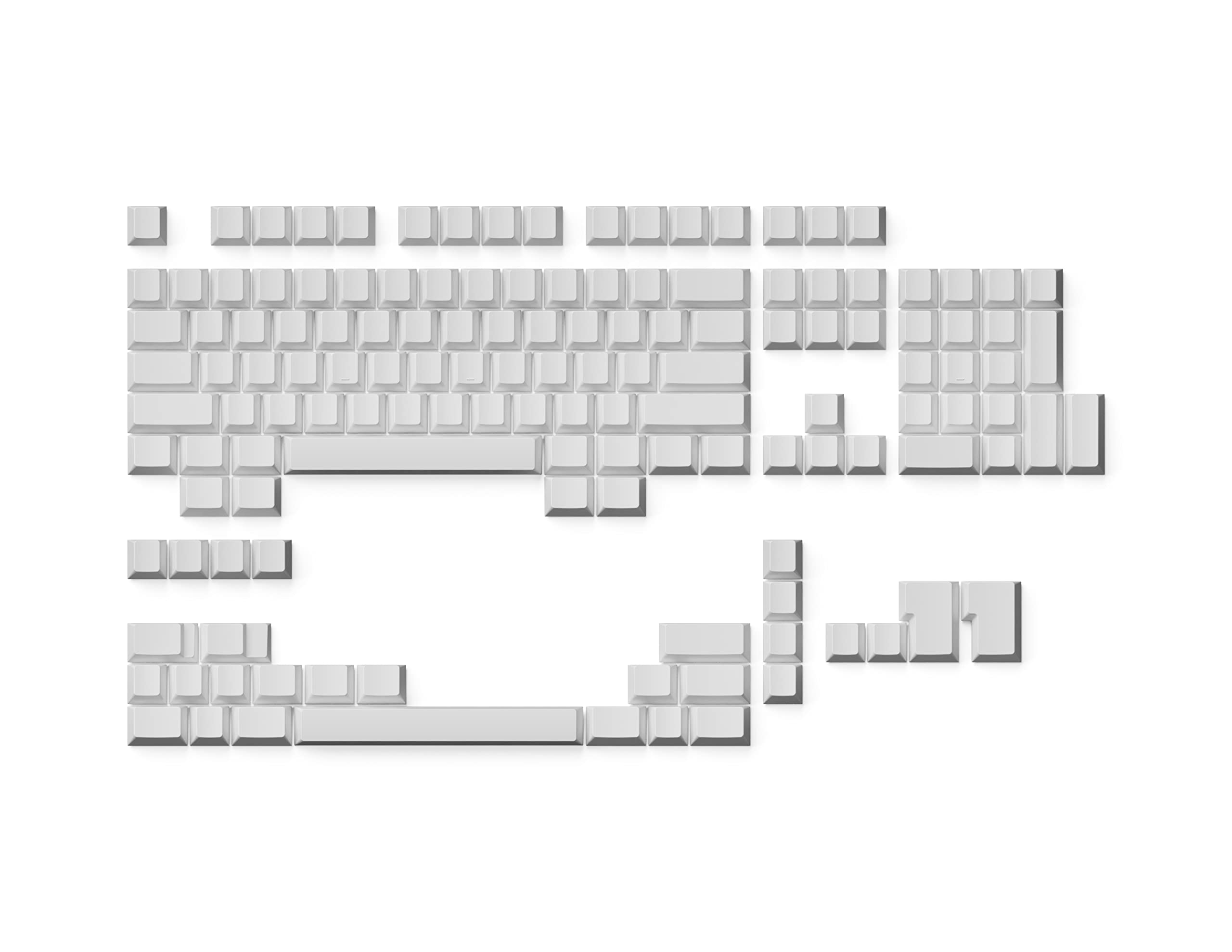 Ranked Blank Premium Keycap Set | 1.4 mm Thick PBT | Cherry Profile for Mechanical Keyboard (White, 139 Keys)