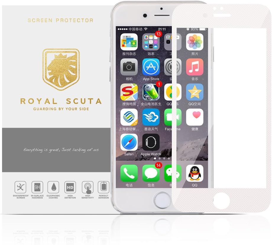 Royal Scuta Nano Coating Tempered Glass Screen Protector for iPhone 6/6S & 6/6S Plus Screen Protectors (White Nano Coating for iPhone 6/6S Plus)
