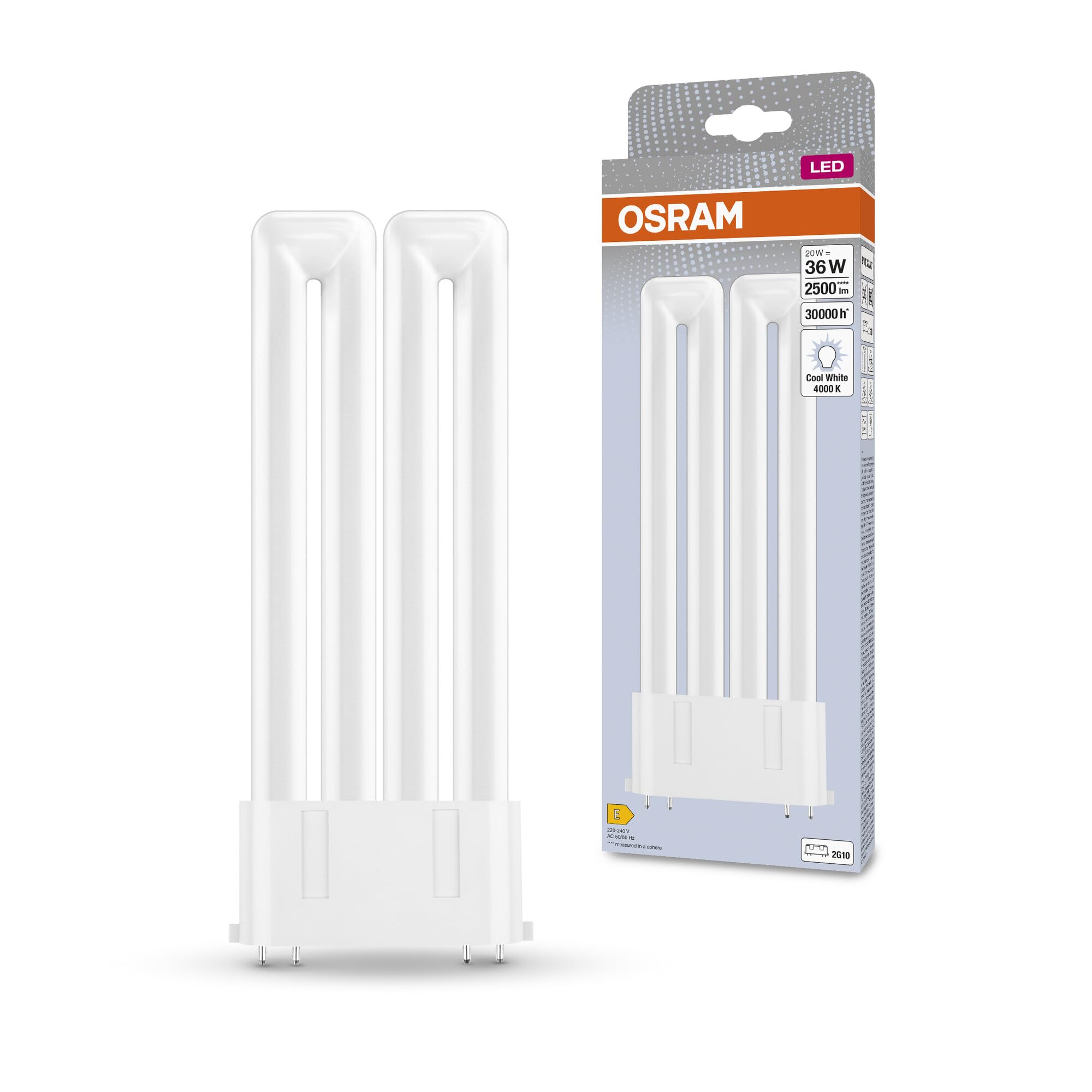 OSRAM DULUX F36 LED lamp for 2G10 Base, 20 watt, 2500 Lumen, Cool White (4000K), Replacement for Conventional 36W Dulux lamp