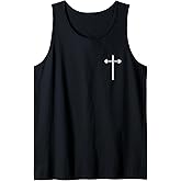 Dumbbell Barbell Cross Christian Gym Workout in Pocket Tank Top