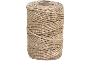 NorthPada 1/5 inch (5mm) x 328 ft (100Meter) Natural Sisal Hemp Rope Heavy Duty Thick Twine for Cat Scratcher Post Tree, Garden, Binding, Crafts Packing Material