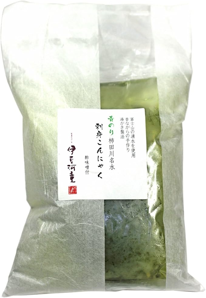 Amazon 昔ながらの手作り 刺身こんにゃく 青のり 300ｇ 酢味噌付 伊豆河童 こんにゃく 通販