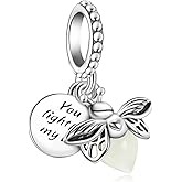 VALGACLS 925 Sterling Silver Family Love Mom Mouse Heart Charms for Bracelets Necklace Valentine's Day Mother's Day Jewelry Charm for Women