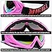 MIGAGA UV Protection Ski Goggles Adjustable Portable Motorcycle Bicycle Goggles Dustproof Scratch-Resistant CS Army Tactical Military Goggles Windproof Snowmobile Eyewear Outdoor Riding Glasses (Pink)