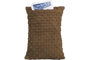 Verynewbee Abdominal Surgery Pillow with Pocket, Hysterectomy Pillow, Lumpectomy Recovery Pillow for Women, Small Pillow for Travel(Brown-Dot)