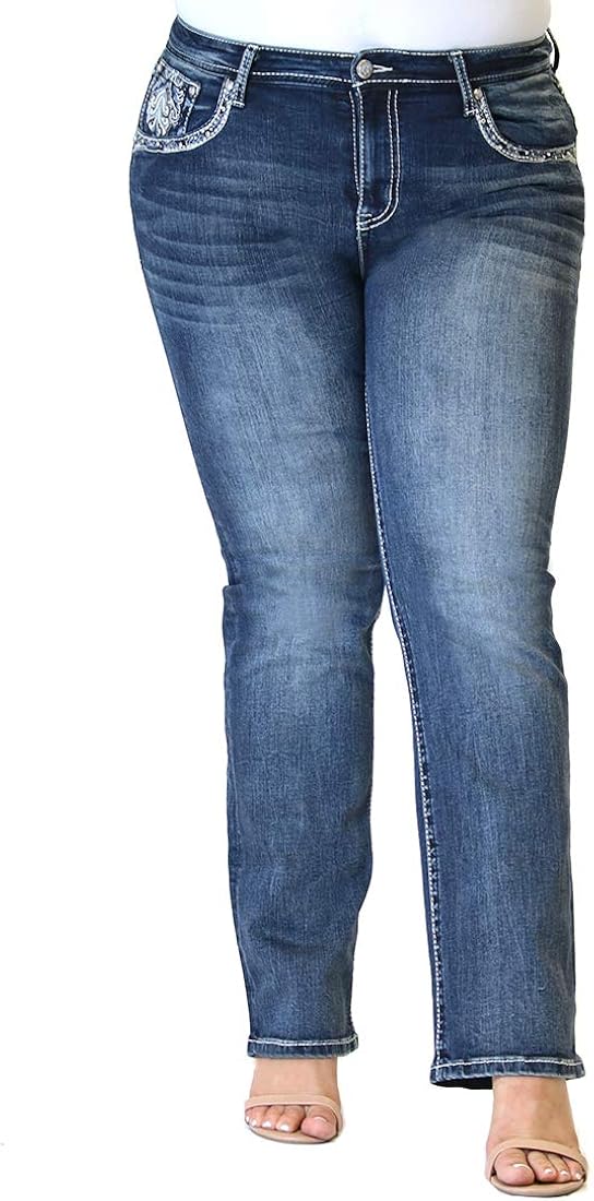 designer jeans with cross on back pocket