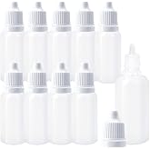 NeoLum 10Pcs 15ml Plastic Dropper Bottles, 0.5oz Small Squeeze Leakproof Dropper Bottle with Childproof Cap and Plug, Reusable Portable Eye Liquid Container for Travel White