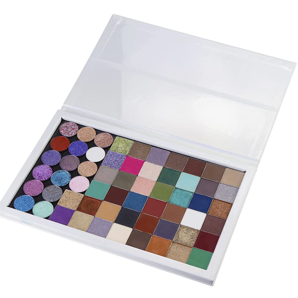 SZDYM strong portable ipad style standable large empty magnetic organizer palette, big white holographic cardboard magnetic palette, holding 60pcs 26mm round or square pans.
