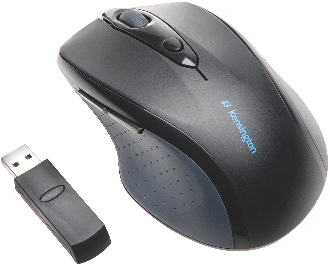 Kensington Wireless Mouse - Pro Fit Full Sized mouse with ergonomic comfort design, optical sensor & adjustable dpi for laptop, desktop, PC, Macbook, notebook - Black (K72370EU)