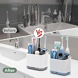 toprance Anti-slip Electric Toothbrush Holder with 4 Compartments view 6