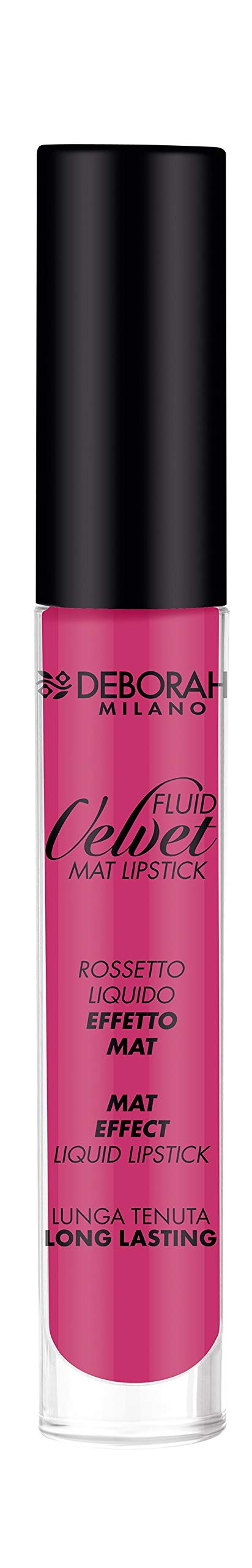 Deborah Milano Fluid Velvet Mat Lipstick, No.20 Fuchsia, Long-Lasting Matte Liquid Lipstick, Gives Soft and Hydrated Lips, 4.5 g