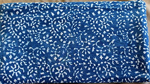 Handicraftofpinkcity By Yards Indian Blue New Indigo Dye Hand Block Print Cotton Dabu Print Fabric Indigob Color Ssth%2