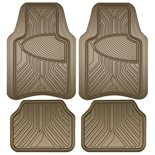 Armor All 78848 Tan Rubber Interior Floor Mat, 4 Piece