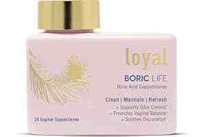 Loyal Boric Life - Boric Acid Vaginal Suppositories - 600mg - Supports Odor Control - Promotes Vaginal Balance - Soothes Discomfort - Made in USA - 30 Count