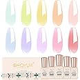 SHOYUM Jelly Pastel Gel Nail Polish Set 10Pcs Candy Colors Collection,Translucent Spring Summer nail gel polish Manicure at Home DIY Easter Mother's Day Gifts