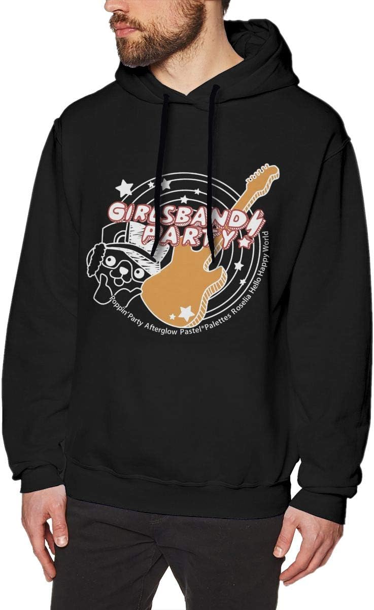 JIALIA 2B Continued Crewneck Long Sleeve Sweatshirt Pullover Hoodies for Men Black