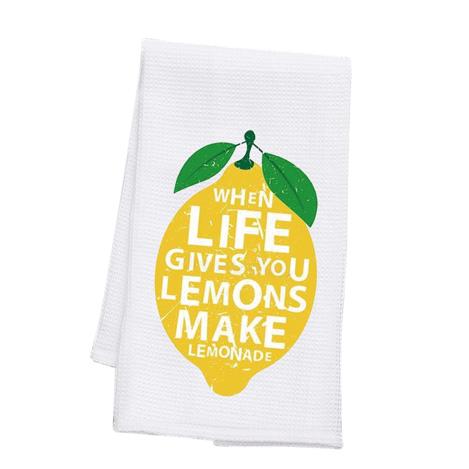 PLITI When Life Gives You Lemons Make Lemonade Novelty Kitchen Towels with Sayings Flour Sack Cotton Hand Towel (Make lemonade towelU)