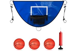 Gpaentsn Trampoline Basketball Hoop, Trampolines Basketball Game for Dunking Trampoline Basketball Attachment with 3 Mini Basketballs