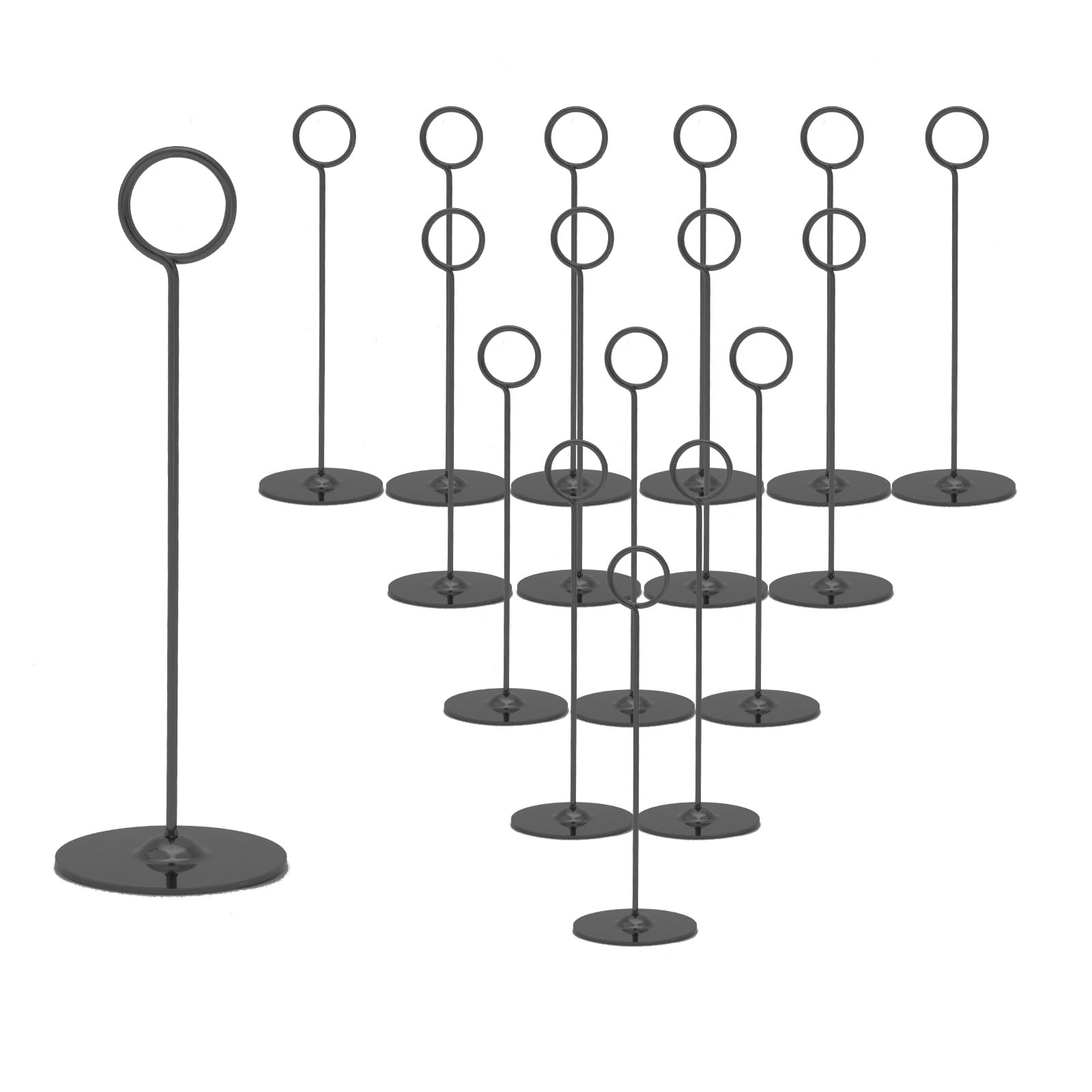 Photo 1 of Urban Deco 16 Pieces Table Card Holder 8 inches Table Number Holders Place Steel Card Holders for Photos, Food Signs, Memo Notes, Weddings, Restaurants, Birthdays (Black)
