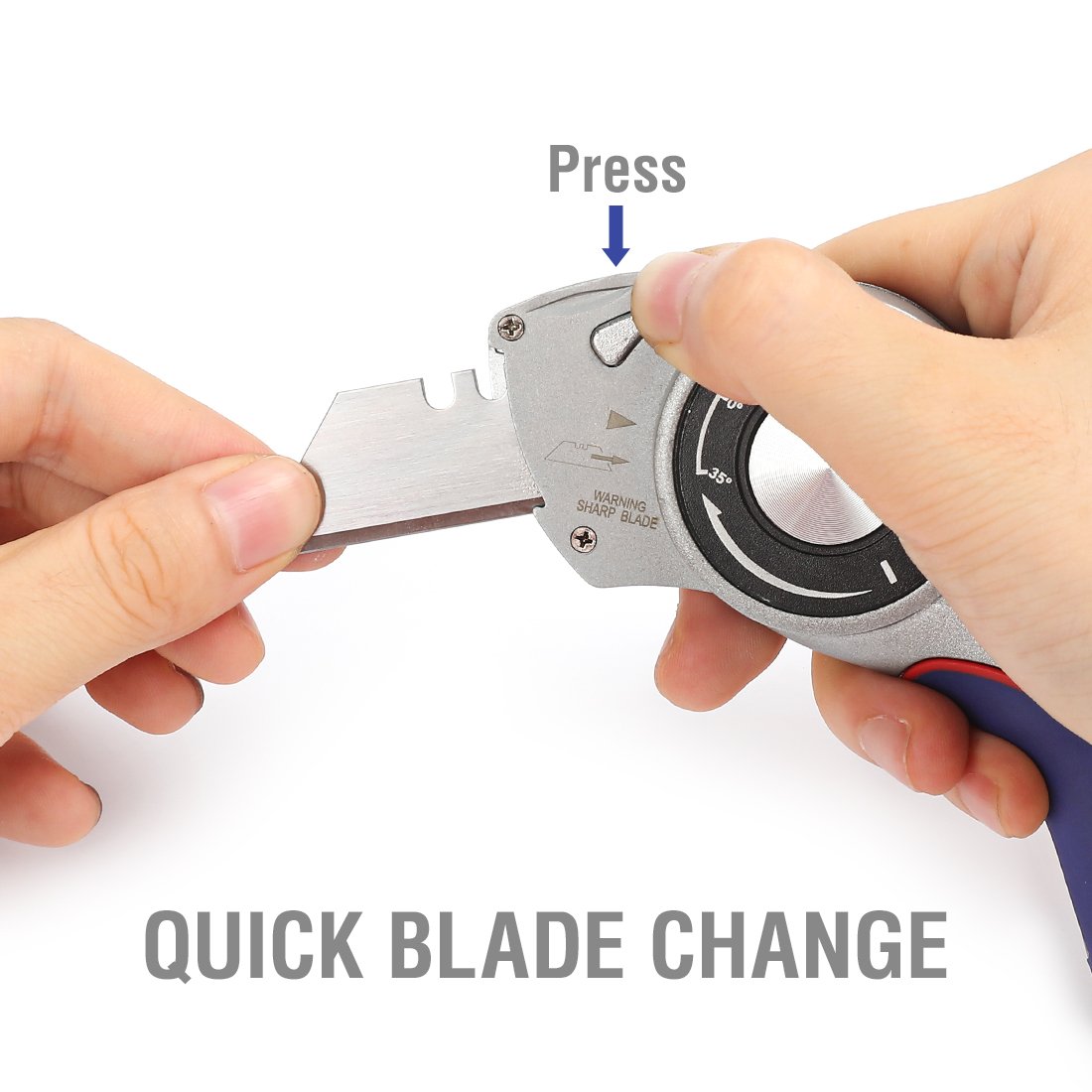 WORKPRO Folding Utility Knife Streamline MultiLockPosition Box Cutter with Blade Quick Change