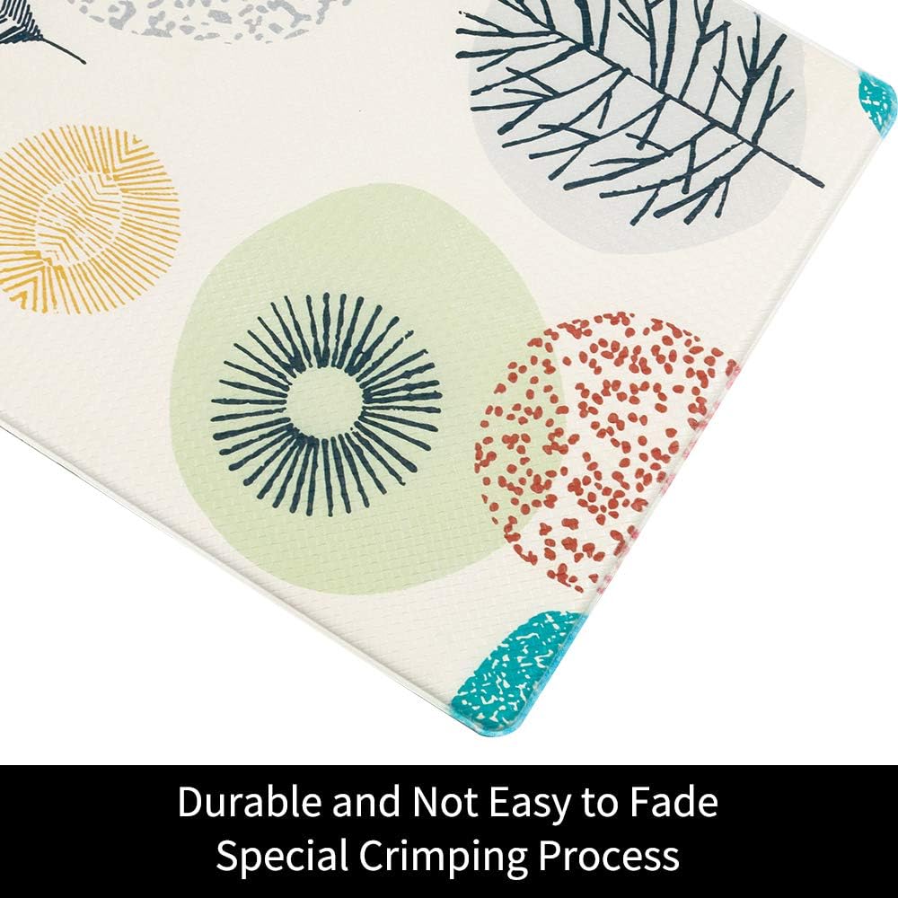 Pauwer Anti Fatigue Kitchen Floor Mat Set of 2 Non Slip Waterproof Comfort Standing Desk Mats Thick Cushioned Anti Fatigue Kitchen Rugs and Mats, Colorful Leaves: Kitchen & Dining