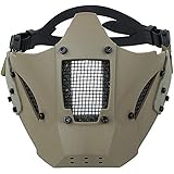 TMC Face Mask Modular Hard Shell Half Face Mask for Airsoft Paintball Milsim - Khaki
