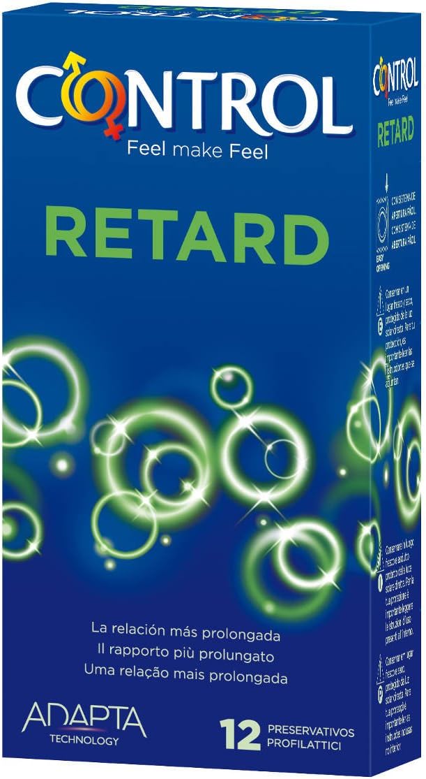 Control 4308 Retard Condoms Box of 12 Transparent, Transparent/Green, 1 count (Pack of 12)