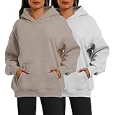 XFIFM 2 Pack Womens Oversized Hoodies Sweatshirts Fleece Hooded Pullover Tops Sweaters Casual Comfy Fall Fashion