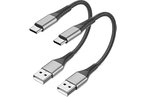 UMEFLY 6 inch Short USB C Cable Fast Charging 2 Pack, 0.5ft USB A to USB C Cable Short USBC Cable Braided, 3A USB Type C Cable for iPhone 15 16 17 Pro Max, Samsung Galaxy S24 S23, Google Pixel, iPad