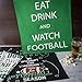 DII Football Decorations for Home & Kitchen Game Day Party Décor, Dishtowel Set, 18x28, Eat Drink Watch, 3 Piece