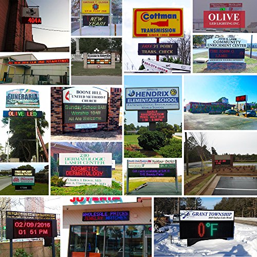 OLIVE LED Sign 3Color, RGY, P26, 19"x85" IR Programmable Scrolling Outdoor Message Display Signs EMC - Industrial Grade Business Ad machine. - Thumbnail 6