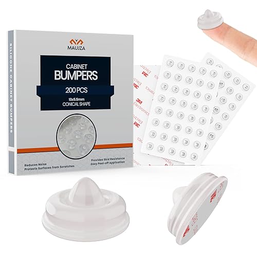 Cabinet Bumpers 200 Pcs Soft Close 3M Sticky Pads, Self Adhesive Rubber  Door Bumpers for Sound Dampening Kitchen, Drawer, Cupboard and Furniture  in