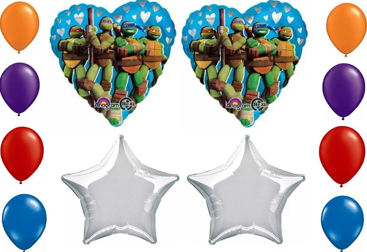 TMNT Teenage Mutant Ninja Turtles Happy Birthday Heart Shaped Party Balloon Decoration Kit