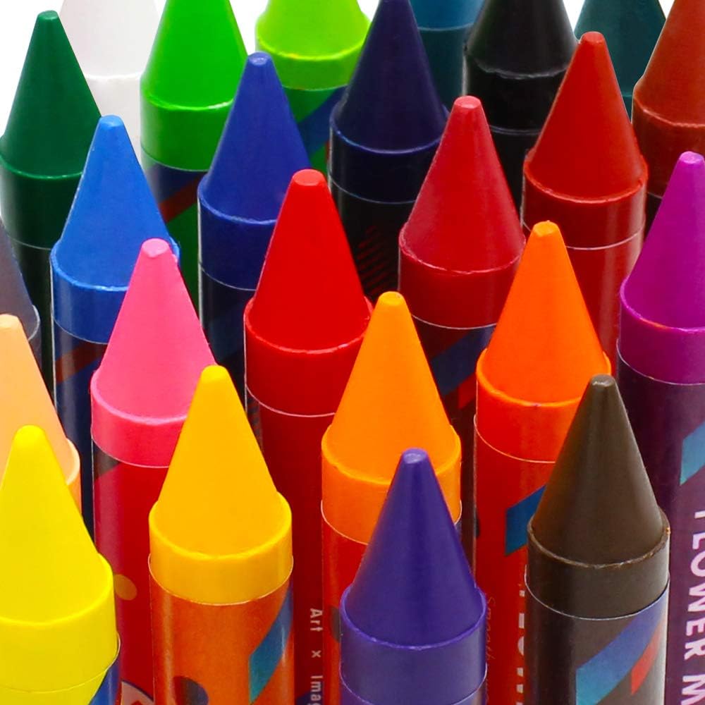 Toddler Crayons, 24 Colors Non Toxic Crayons for Kids Ages 2-4, Easy to Hold Jumbo Crayons for Kids, Safe for Babies and Children Flower Monaco: Toys & Games