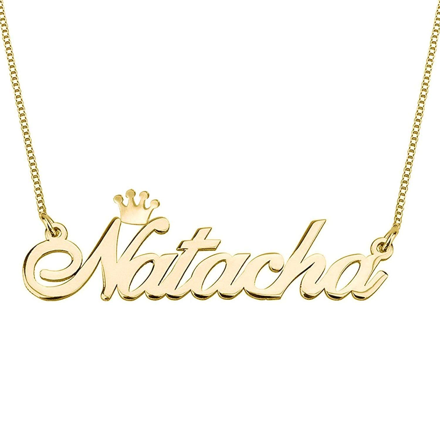Custom Name Crystal Crown Necklace 