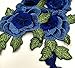 YABINA 2PC 9X 5.11 Inch 3D Embroidery Rose Flower Iron on Sew on Patches Embroidery Applique Patches for Jeans, Neckline Collar Bust Dress, Clothing, Bags (Blue)