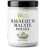 Herbs Botanica Magnesium Malate Powder Unflavored Magnesium Malate 8 oz Fine for DIY Blends, Smooth Mixing in Water, Juices, or Shakes Clean, No Fillers or Additives