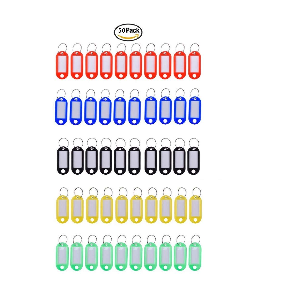 50Pcs Key Tags Waterproof Pet ID Tags with Name Labels for Key Management or Travel Luggage Tags