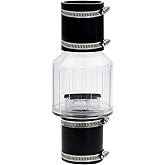 Sump Pump Check Valve 1 1/2 inch, Silent Check Valve Spring-Loaded Flapper, Includes Steel Clamps Fit 1-1/2″ Pipe,with Buna-N