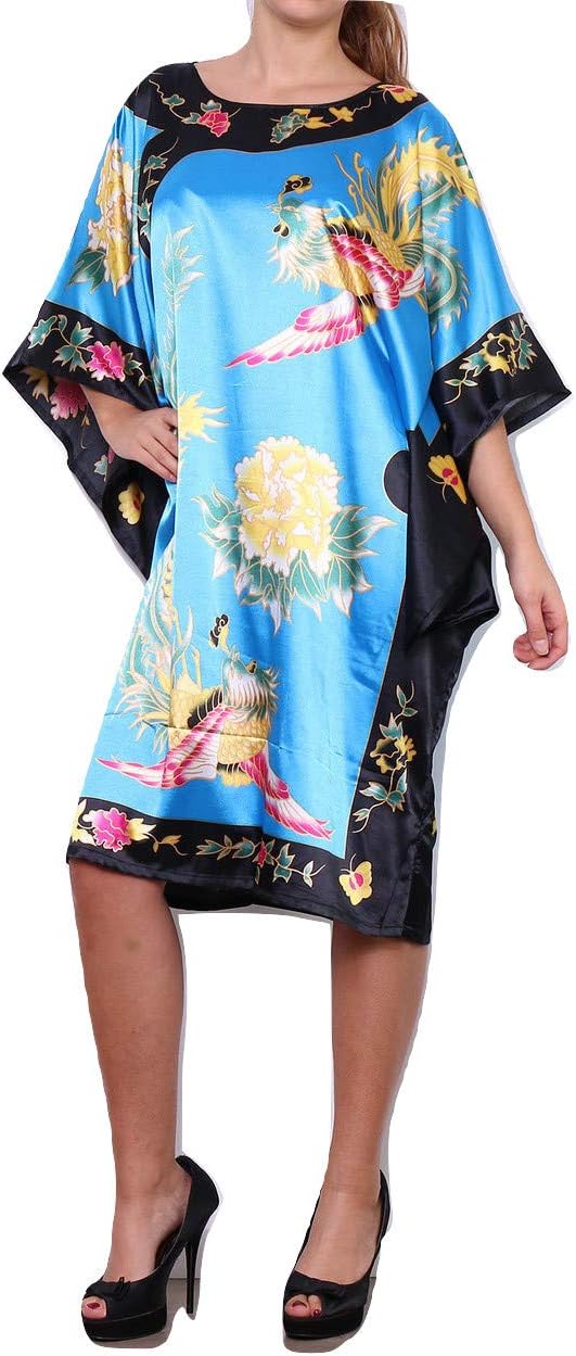 Secret Collection Womens Long & Short Kaftans Floral Ladies Maxi Dress, Oversized Nightwear
