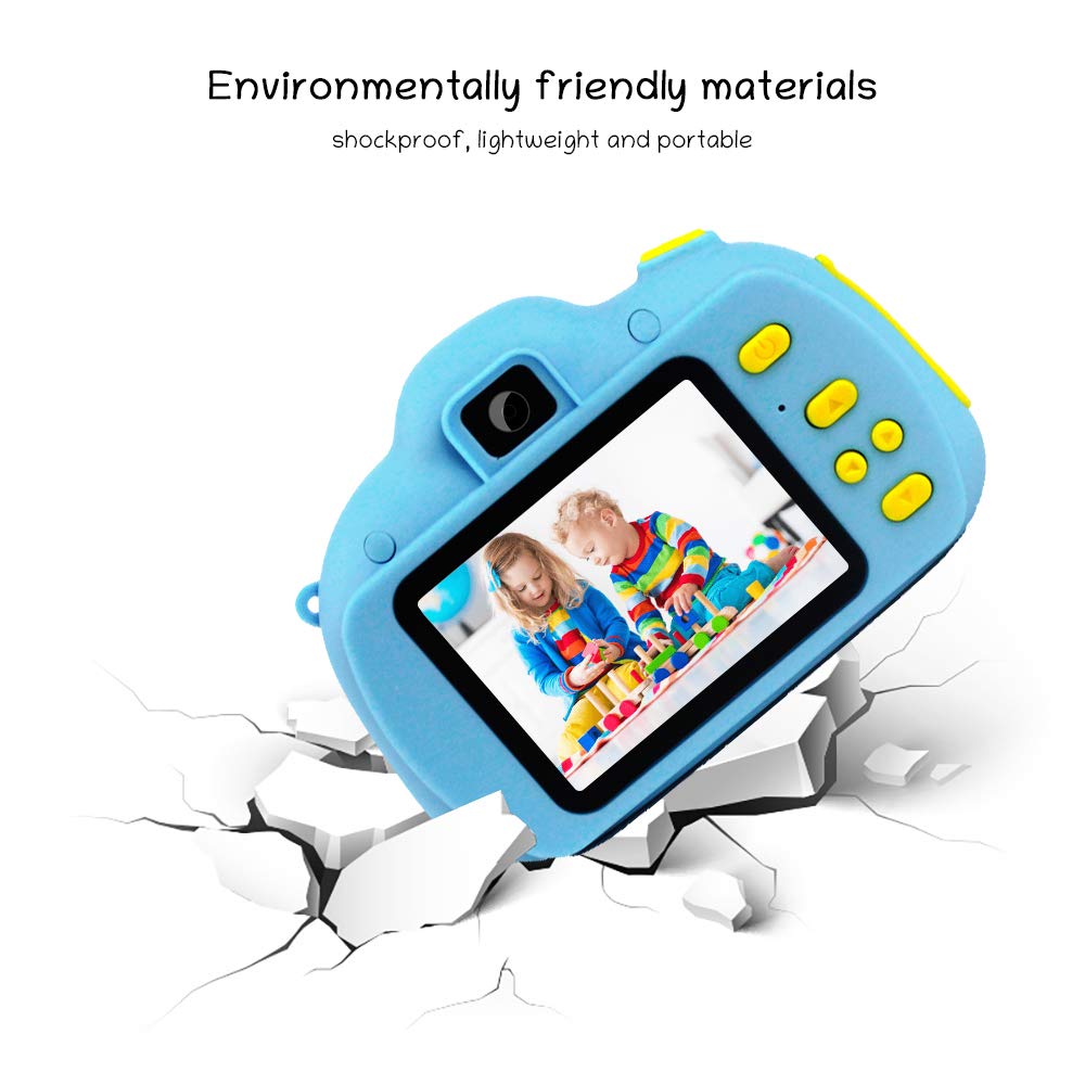 Kids Camera, Digital Camera for Kids 3-10 Years Old with 8.0MP 1080P 2.0 Inches IPS Screen, No Peculiar Smell, Shockproof and Rechargeable Kids Video Camera for Girls Boys (16GB TF Card Included)
