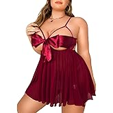 Kaei&Shi Unwrap Me Ribbon, Split Back, Flowy Gifts, 2PC Plus Size Lingerie