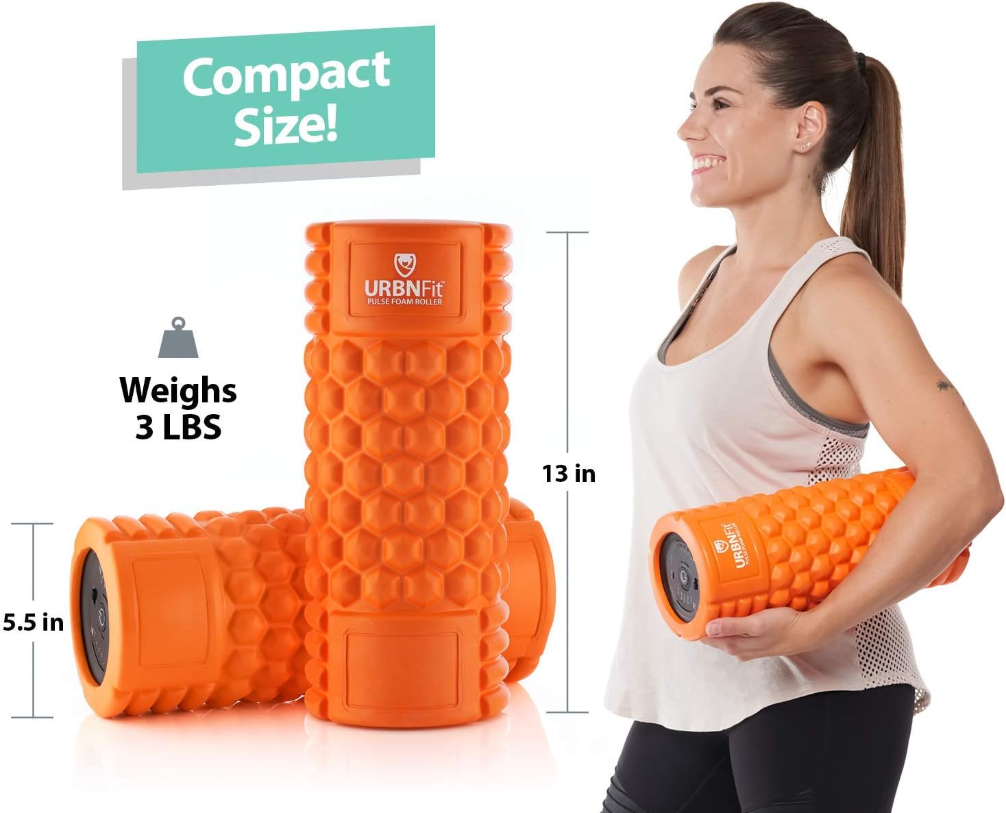 URBNFit Vibrating Foam Roller 5-Speed Massage & Exercise Body Roller - Deep Tissue Trigger Point Performance, Back Muscle Recovery - Rechargeable, Electric : Sports & Outdoors
