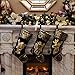 WEWILL 18'' Luxury Gold Christmas Stockings Shiny Bag for Kids, Family, Set of 3,Santa, Snowman, Reindeer