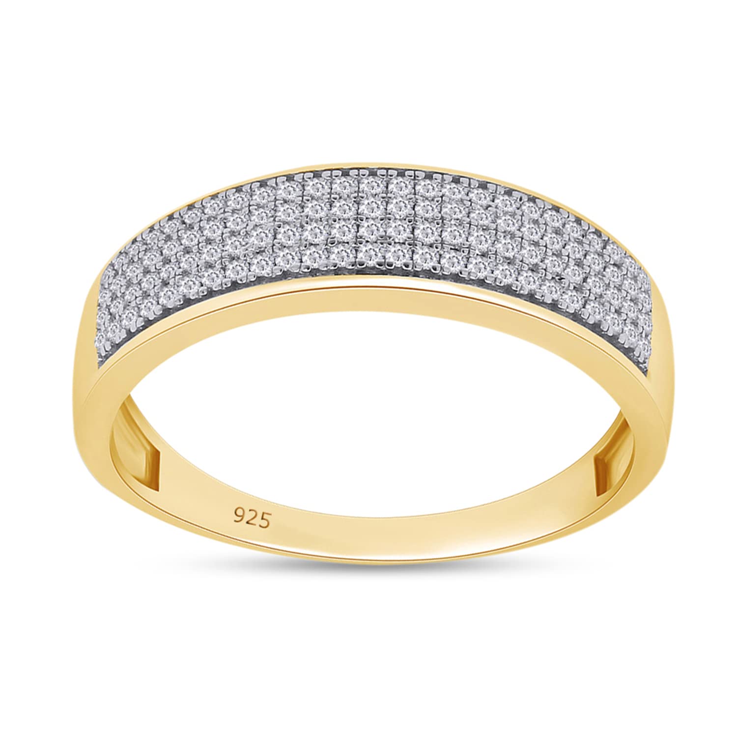 Men's Wedding Band Ring with Round Lab Created