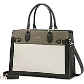 LOVEVOOK Laptop Bag for Women, 15.6 Inch Large PU Leather Tote Bag, Professional Teacher Work Bag, Waterproof Business Computer Briefcase, Shoulder Tote Purse for Office